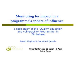 Monitoring for impact in a programme’s sphere of influence