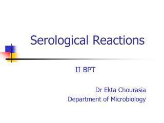 Serological Reactions