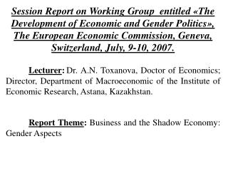 Definition of the Shadow Economy