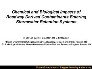 Urban Environmental Biogeochemsitry Laboratory