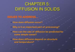 CHAPTER 5: DIFFUSION IN SOLIDS