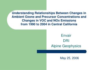 Envair DRI Alpine Geophysics