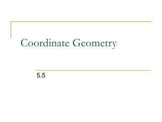 Coordinate Geometry