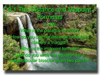 8.1 The Distance and Midpoint Formulas