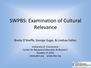 SWPBS: Examination of Cultural Relevance