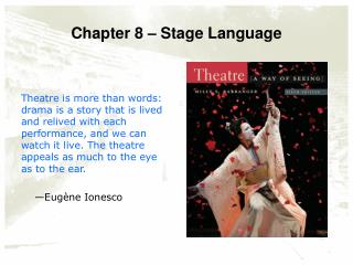 Chapter 8 – Stage Language