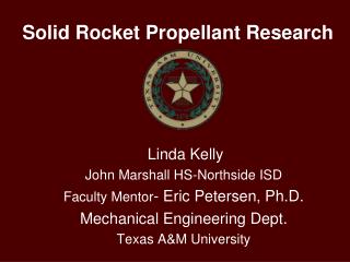 Solid Rocket Propellant Research