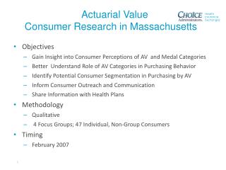 Actuarial Value Consumer Research in Massachusetts