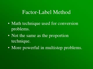 Factor-Label Method