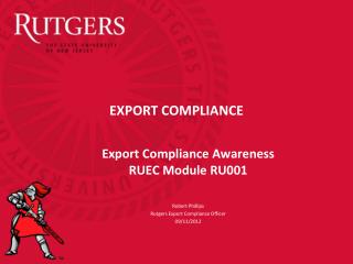 EXPORT COMPLIANCE