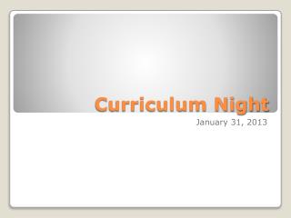 Curriculum Night
