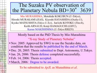 The Suzaku PV observation of the Planetary Nebula BD+30°3639