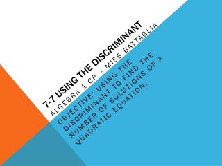 7-7 using the discriminant