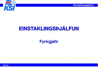 EINSTAKLINGSÞJÁLFUN