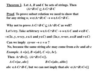 Proof . To prove subset relation we need to show that