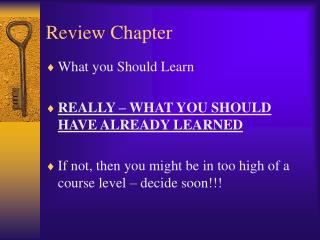 Review Chapter