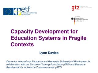 Capacity Development for Education Systems in Fragile Contexts