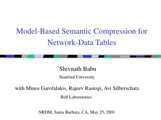 Model-Based Semantic Compression for Network-Data Tables