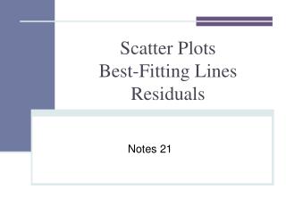 Scatter Plots Best-Fitting Lines Residuals