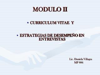 MODULO II
