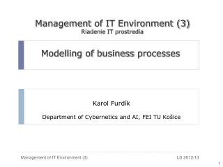 Modelling of business processes