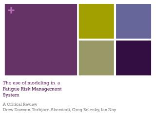 The use of modeling in a Fatigue Risk Management System