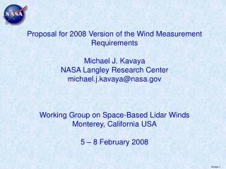 WMO 1996 Wind Measurement Requirements