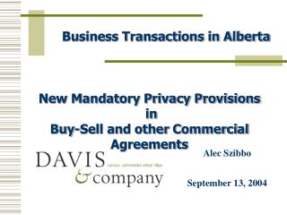 Business Transactions in Alberta