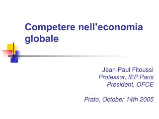 Competere nell’economia globale