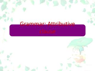 Grammar: Attributive clause