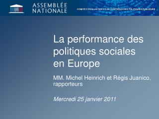 La performance des politiques sociales en Europe