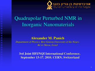 Quadrupolar Perturbed NMR in Inorganic Nanomaterials