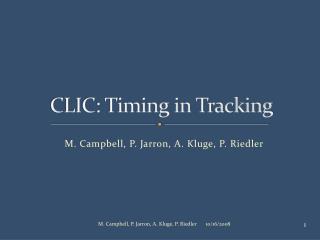 CLIC: Timing in Tracking