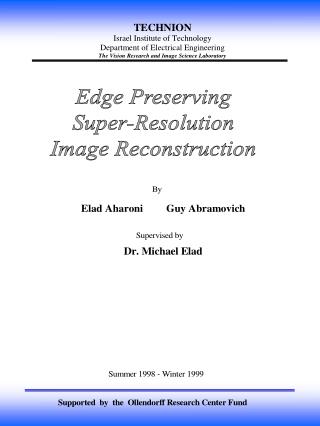 Edge Preserving Super-Resolution Image Reconstruction