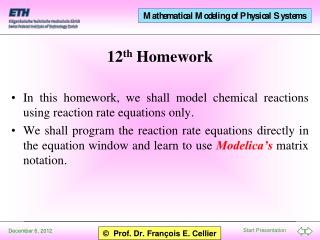 12 th Homework