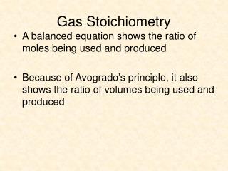 Gas Stoichiometry