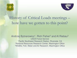 History of Critical Loads meetings – how have we gotten to this point?
