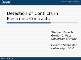 Detection of Conflicts in Electronic Contracts