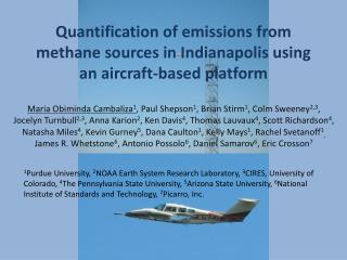 Quantification of emissions from methane sources in Indianapolis using an aircraft-based platform