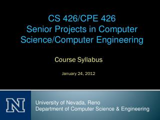 Course Syllabus January 24, 2012
