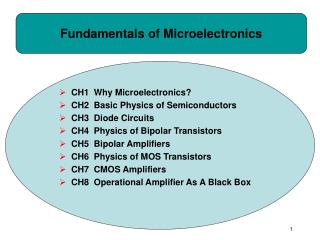 Fundamentals of Microelectronics