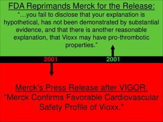 FDA Reprimands Merck for the Release: