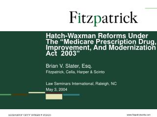 Hatch-Waxman Basics