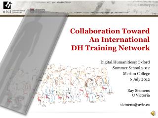 Collaboration Toward An International DH Training Network