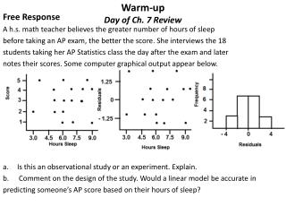 Warm-up Day of Ch. 7 Review