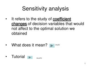 Sensitivity analysis