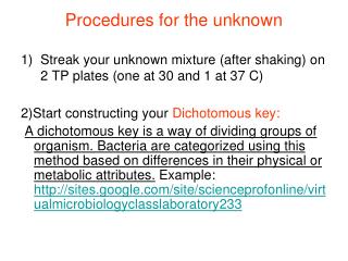 Procedures for the unknown