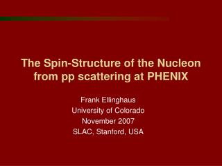 The Spin-Structure of the Nucleon from pp scattering at PHENIX