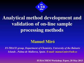 Analytical method development and validation of on-line sample processing methods