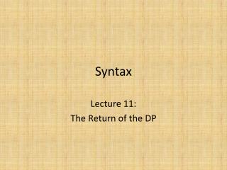 Syntax